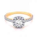 18ct Yellow Gold 0.75ct Diamond Halo Ring