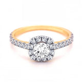 18ct Yellow Gold 0.75ct Diamond Halo Ring