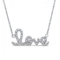 18K White Gold Diamond 'Love' Necklace