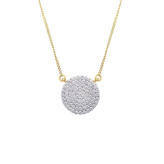 9ct Yellow Gold Diamond Disc Necklace