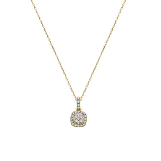 18ct Yellow Gold Diamond Cluster Necklace