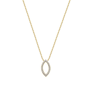18ct Yellow Gold Diamond Marquise Shape Necklace