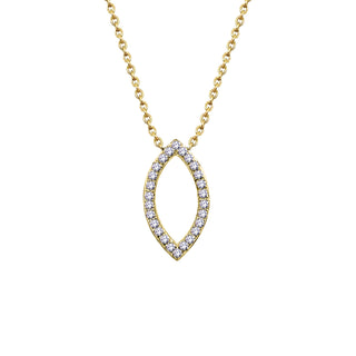 18ct Yellow Gold Diamond Marquise Shape Necklace