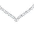 Sterling Silver V Shaped Knitted Necklace
