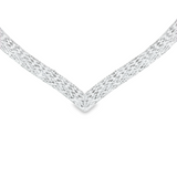 Sterling Silver V Shaped Knitted Necklace