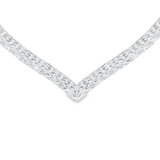 Sterling Silver V Shaped Knitted Necklace